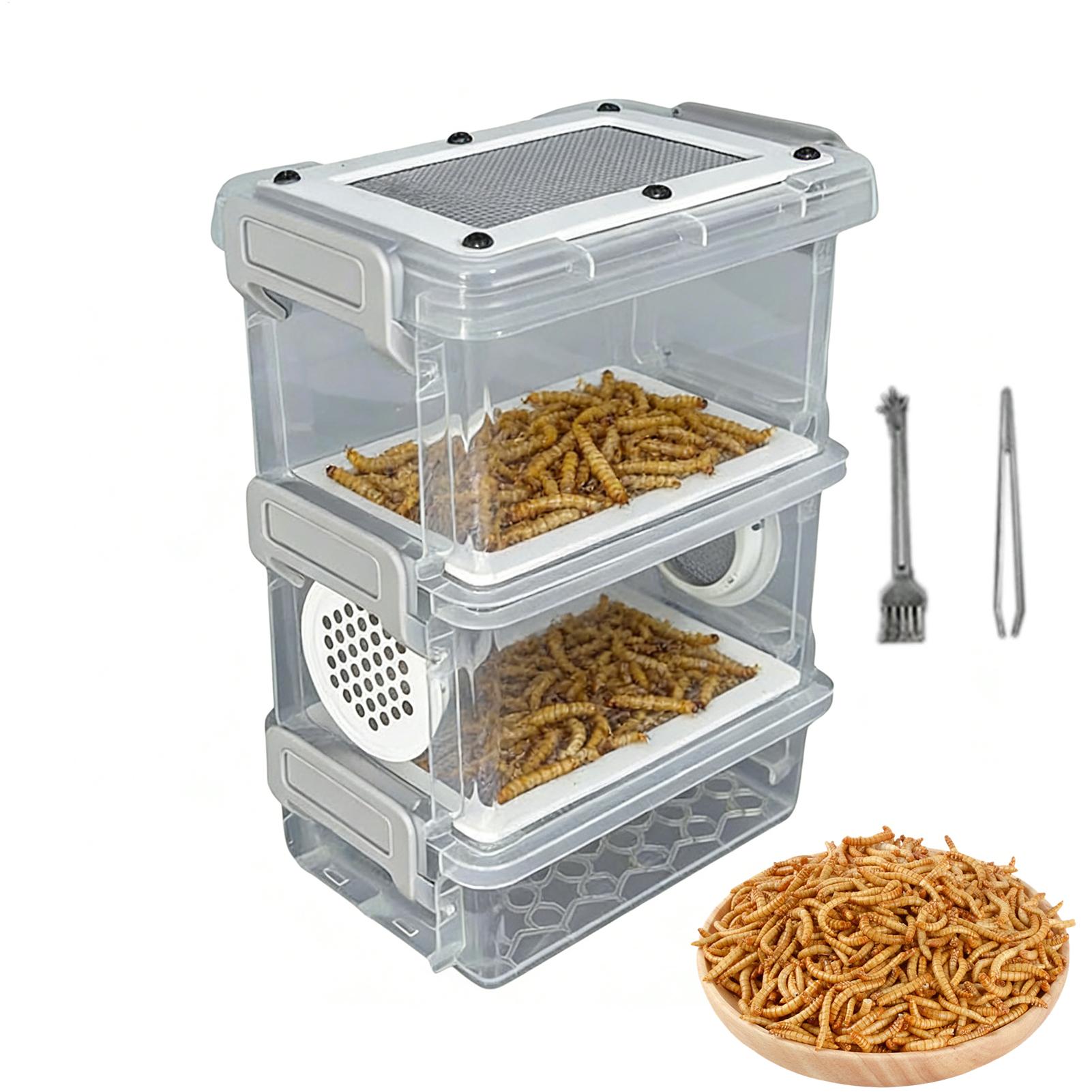 Science Hobbyist - Mealworm Breeding Kit 3-Layer Silkworm Feeder