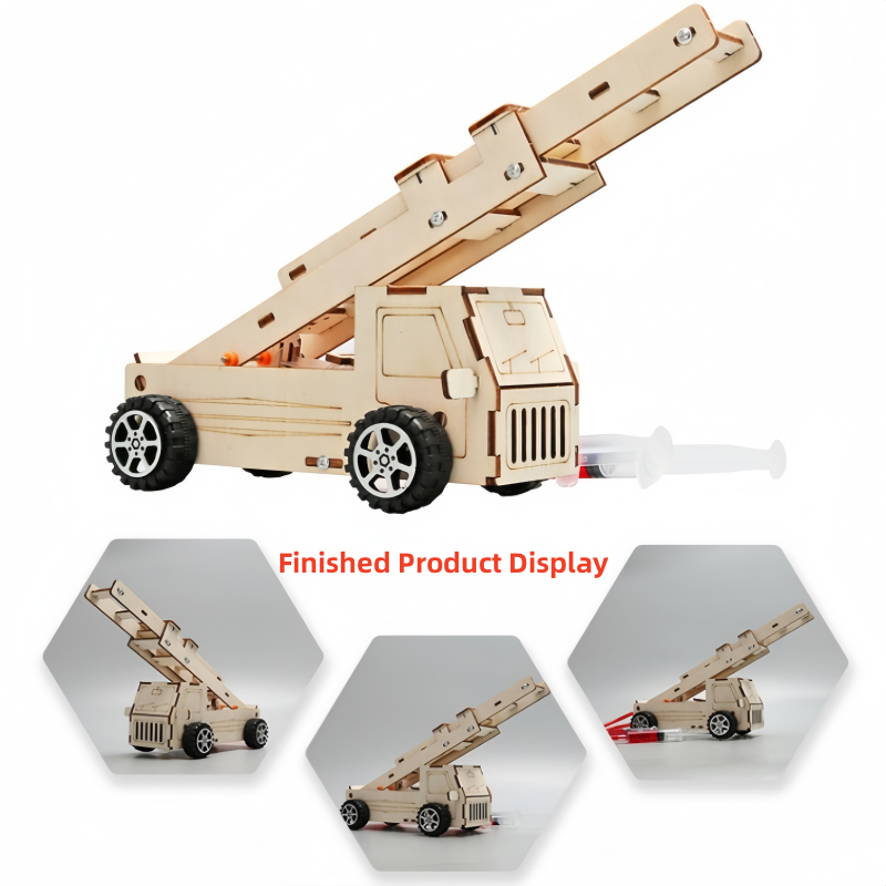 Science Project Kit - DIY Wood Ladder Fire Truck Model
