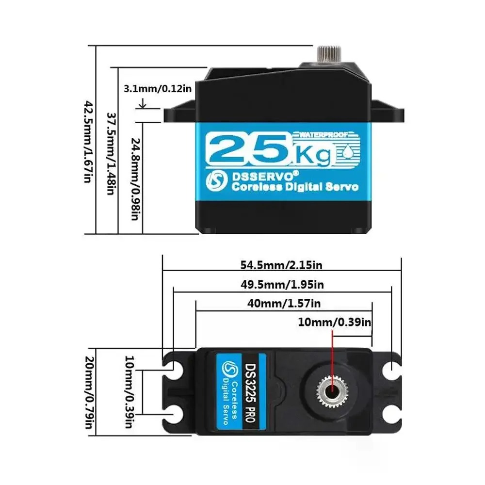 DS3225 Pro 25kg Coreless Digit - đánh giá và giá Robot Arm Motor